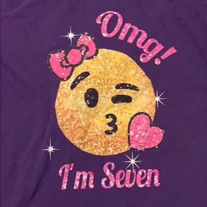 “OMG I’m Seven” Emoji Birthday Shirt